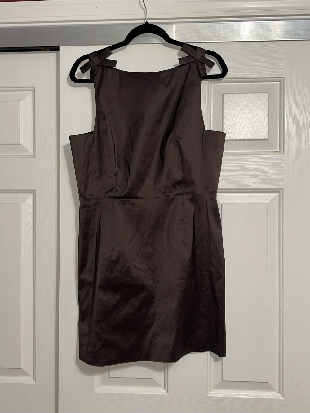 Lilly Sisto for Gianni Bini Brown Bow-Shoulder Mini Dress